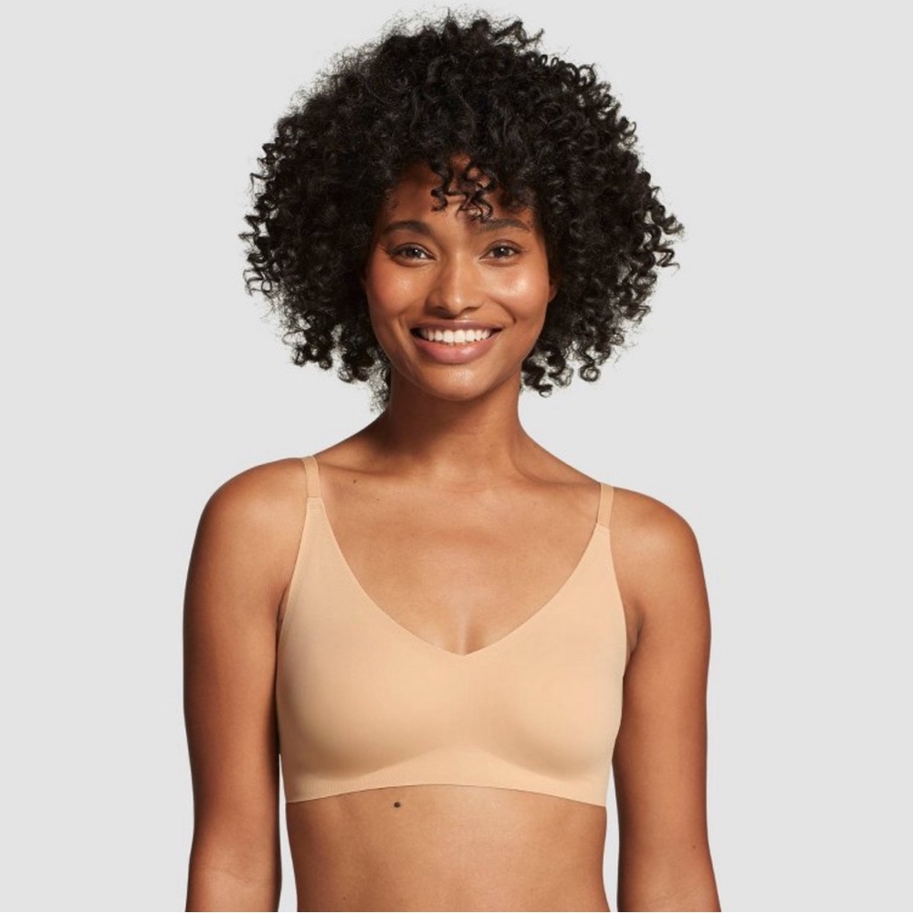 True & Co. True Everybody Women's Adjustable Strap Triangle Bra - Light Beige L